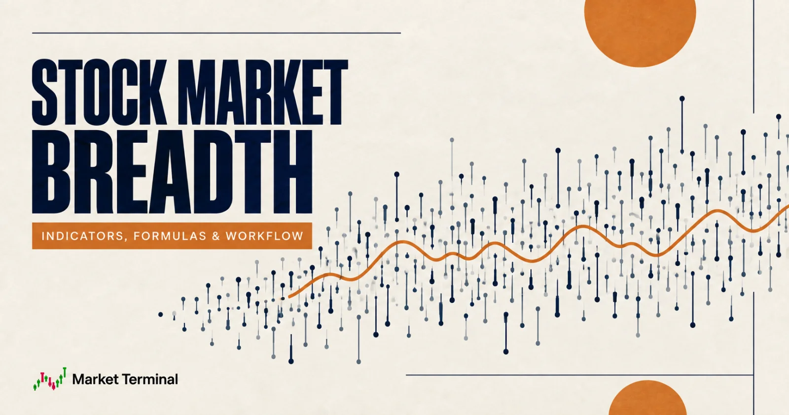 Many individual market marks beneath a market breadth line.